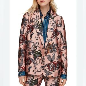 Scotch & Soda Print Double Breasted Blazer